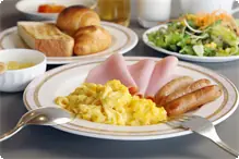 ご朝食 和洋の簡単なブッフェスタイルの朝食をご用意しております。