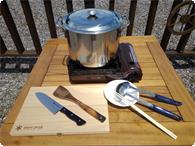 カレー・ポトフ用鍋調理器具セット 24ｃｍ深鍋・カセットコンロ・調理器具のセット