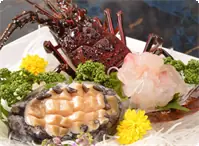 伊勢海老と鮑のお造り 