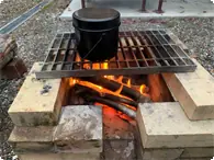 夕食前の体験 ハンゴウ炊飯 
