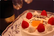 メモリアルケーキ＆シャンパン 