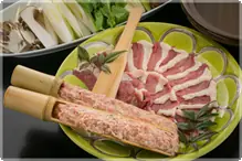 源泉鴨鍋コース（7割程度） 北海道産スノーホワイトチェリバレー種の鴨肉を使った奥津荘の源泉で食す鴨鍋